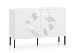 Komoda dwudrzwiowa Nebbato 114 cm biała z czarnymi nóżkami SELSEY