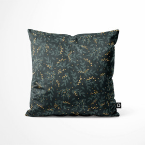 Poszewka Winter 40x40 cm ciemnozielone gałązki SELSEY