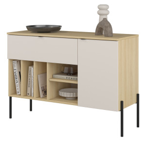Komoda jednodrzwiowa Ore z szufladą 105 cm dąb lindberg/kaszmir SELSEY