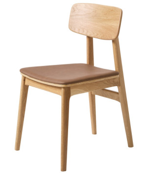 Krzesło drewniane Sunfirs beżowe siedzisko SELSEY