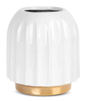 Wazon Mona ceramiczny złoto-biały SELSEY