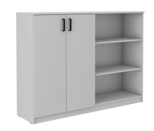 Komoda wysoka Stundly zamykana z trzema wnękami 160 cm Szary SELSEY