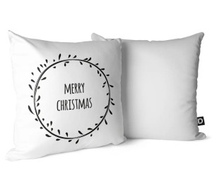 Poszewka Merry Christmas 40x40 cm biała SELSEY