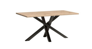 Stół rozkładany do jadalni Cali 160-260x90 cm dąb artisan na czarnych nogach SELSEY