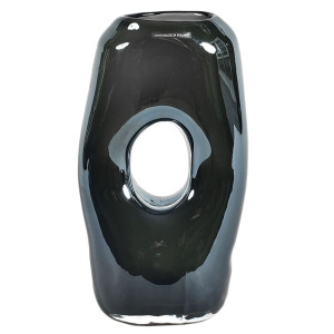 Wazon szklany Primten grafitowy wysokóść 32 cm SELSEY