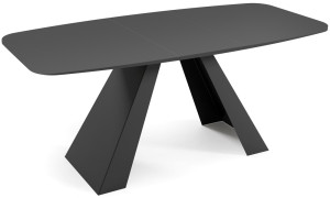 Stół rozkładany do jadalni Ossord 160-198x80 cm Czarny Molet z czarnymi nogami SELSEY