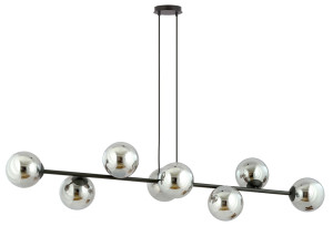 Lampa wisząca Sulmona czarna z grafitowymi kloszami x8 SELSEY