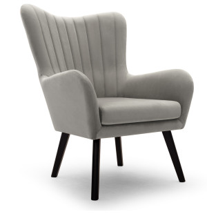 Fotel kubełkowy Lari szary velvet SELSEY