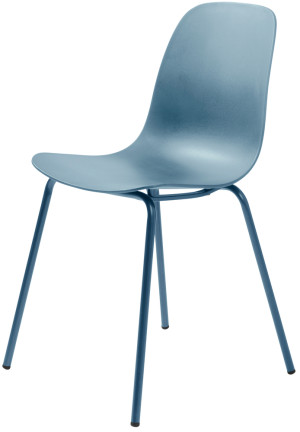 Krzesło Whitby na metalowej podstawie niebieskie SELSEY