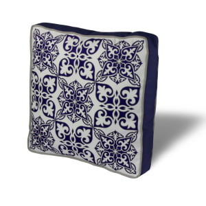 Poduszka na krzesło Sepays 42x42 cm niebiesko-biała SELSEY