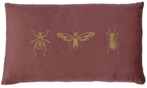 Poduszka Periallo 50x30 cm różowa ze złotym nadrukiem SELSEY