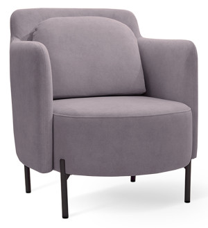 Fotel kubełkowy Venessel szary welur łatwoczyszczący na czarnych nóżkach SELSEY