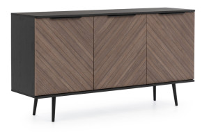 Komoda trzydrzwiowa Rinnili 150 cm Czarny grafit/Captains Deck SELSEY