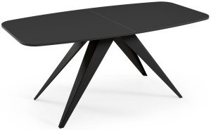 Stół rozkładany do jadalni Ferrory 180-218x90 cm Czarny Molet z czarnymi nogami SELSEY