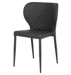 Krzesło tapicerowane Malited szara ekoskóra SELSEY