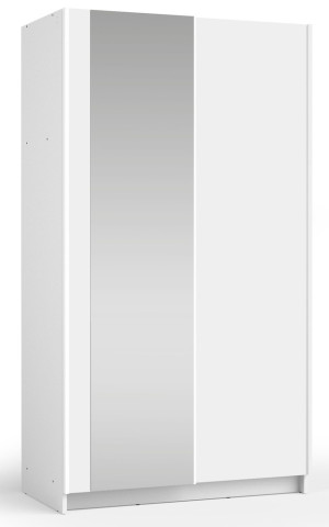 Szafa przesuwna Fiaso dwudrzwiowa z lustrem 100 cm biała SELSEY