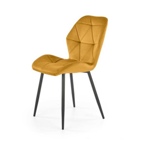 Krzesło tapicerowane Varkala musztardowe SELSEY