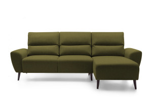 Narożnik z funkcją spania Moon oliwkowy w tkaninie hydrofobowej prawostronny SELSEY