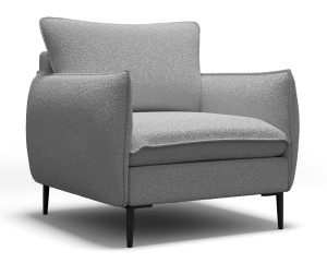 Fotel kubełkowy Cambiano ciemnoszary w tkaninie boucle SELSEY