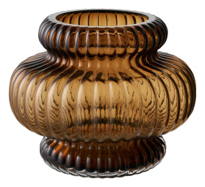 Wazon szklany Coveric 16 cm brązowy SELSEY