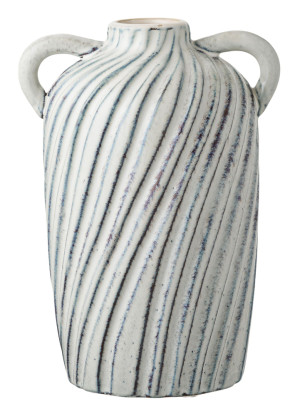 Wazon ceramiczny Lamital 22 cm biało-niebieski SELSEY