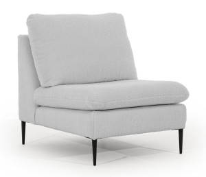 Fotel kubełkowy Mensanello szary w tkaninie boucle SELSEY