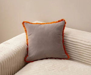 Poszewka na poduszkę Sacakli 43x43 cm pomarańczowo-szara SELSEY