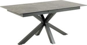Stół do jadalni Kardema ceramiczny blat o wzorze czarnego betonu 168-210 cm SELSEY