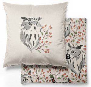 Poduszka dekoracyjna Nature 40x40 cm sowy SELSEY