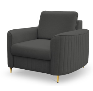 Fotel kubełkowy Pantano ciemnoszary velvet łatwoczyszczący SELSEY