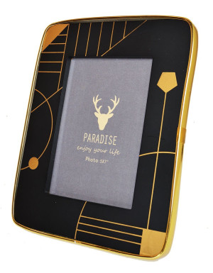 Ramka na zdjęcia Igated 25x20 cm czarno-złota SELSEY