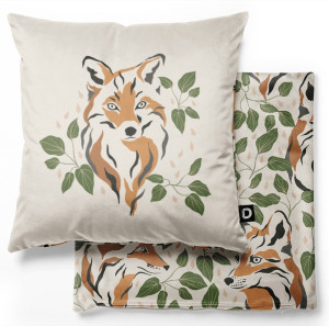 Poduszka dekoracyjna Nature 40x40 cm lisy na leśnym tle SELSEY