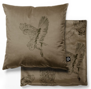 Poduszka dekoracyjna Nature 40x40 cm sowy na brązowym tle SELSEY