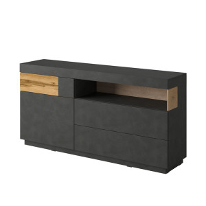 Komoda jednodrzwiowa Galaka z trzema szufladami Matera / Matera / Dąb wotan SELSEY