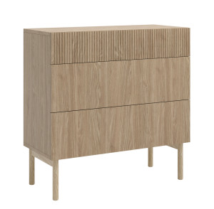 Komoda Nolie z trzema szufladami 90 cm Dąb Olejowany SELSEY
