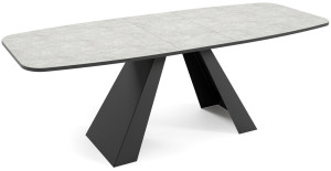 Stół rozkładany do jadalni Ossord 160-198x80 cm Bellato Szary z czarnymi nogami SELSEY