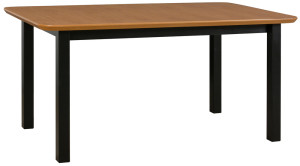 Stół drewniany do jadalni rozkładany Cobride 160-200x90 cm czarny/dąb naturalny SELSEY