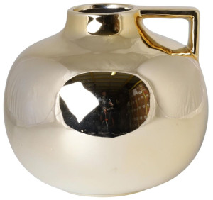 Wazon Opporo ceramiczny szeroki złoty SELSEY