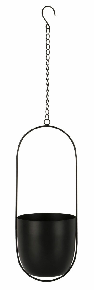 Doniczka wisząca Celenno czarna metalowa SELSEY