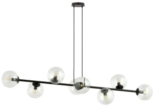 Lampa wisząca Sulmona czarna z transparentnymi kloszami x8 SELSEY