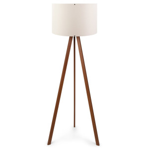 Lampa podłogowa Salika ecru na brązowym stelażu SELSEY