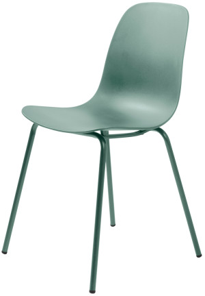 Krzesło Whitby na metalowej podstawie zielone SELSEY