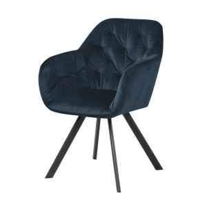 Krzesło tapicerowane Elestren niebieski welur z funkcją auto-return SELSEY