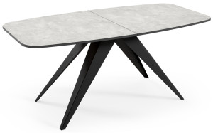 Stół rozkładany do jadalni Ferrory 180-218x90 cm Bellato Szary z czarnymi nogami SELSEY