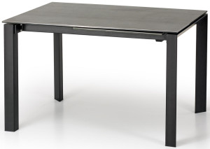 Stól rozkładany Biviely 120-180 cm ceramiczny blat szary / czarny SELSEY