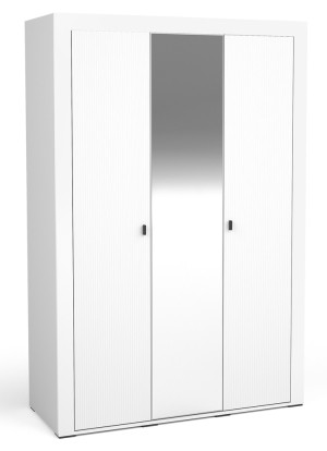 Szafa trzydrzwiowa Lammila z lustrem 132 cm biały SELSEY