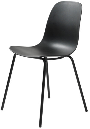 Krzesło Whitby na metalowej podstawie czarne SELSEY