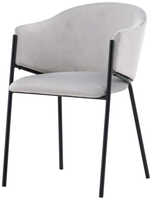 Krzesło tapicerowane z podłokietnikami Evelina czarne / jasnoszare SELSEY