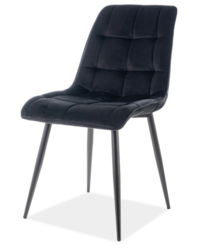 Krzesło tapicerowane Briare czarna tkanina hydrofobowa SELSEY