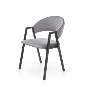 Krzesło tapicerowane Attingal z podłokietnikami popielate SELSEY